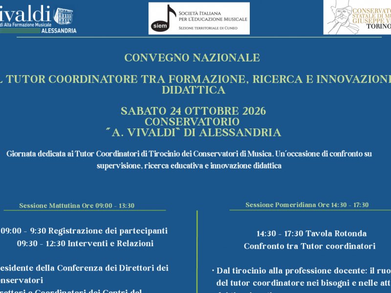 Convegno Nazionale il Tutor  Coordinatore tra Formazione, Ricerca e Innovazione Didattica